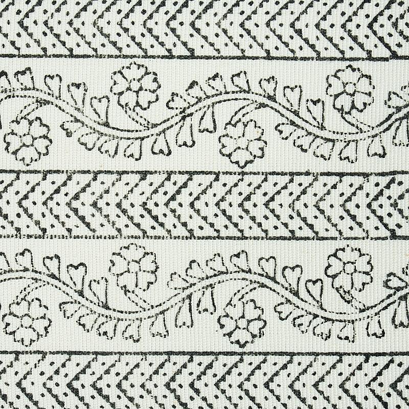 Schumacher Charcoal Arbela Hand Blocked Tape