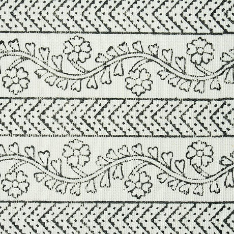 Schumacher Charcoal Arbela Hand Blocked Tape