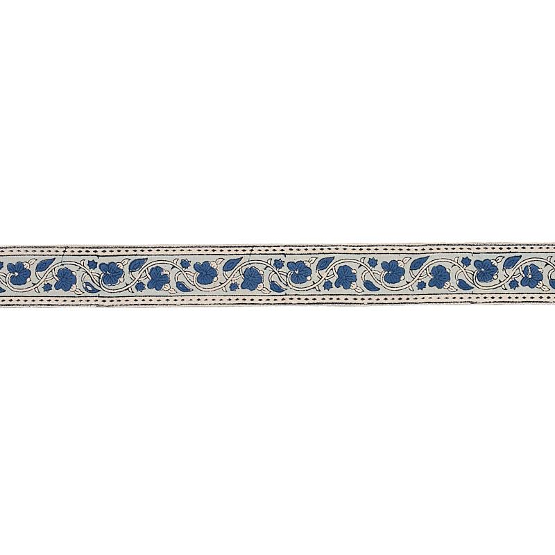 Schumacher Blue Mila Hand Block Print Tape