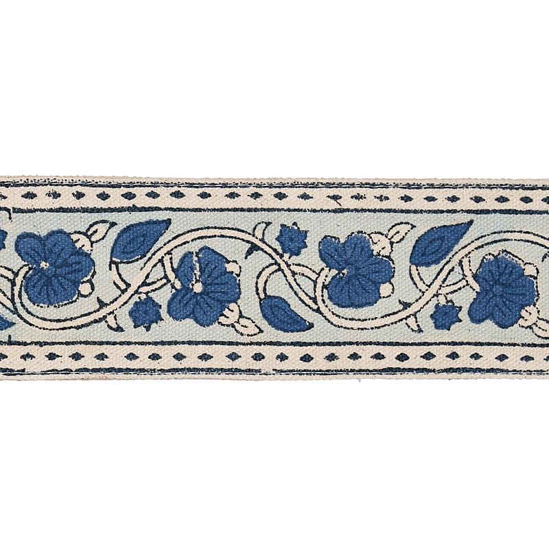 Schumacher Blue Mila Hand Block Print Tape