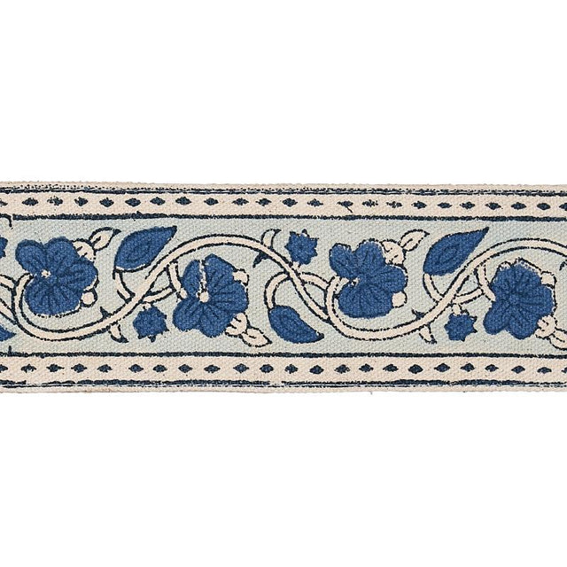 Schumacher Blue Mila Hand Block Print Tape