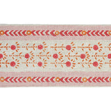 Schumacher Pica Bella Hand Blocked Tape Pink & Orange Trim