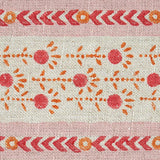 Schumacher Pica Bella Hand Blocked Tape Pink & Orange Trim