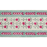 Schumacher Pica Bella Hand Blocked Tape Magenta & Pistachio Trim