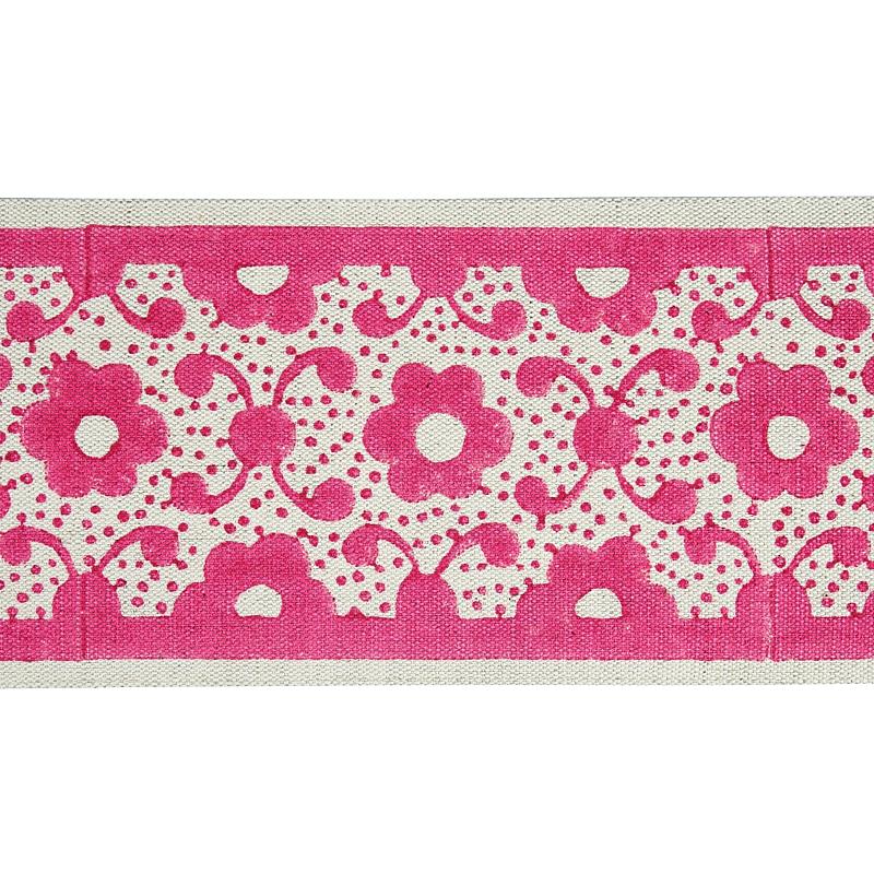 Schumacher Pink Brinda Hand Blocked Tape