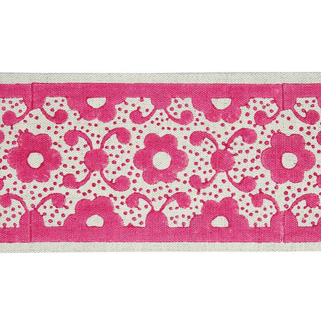 Schumacher Pink Brinda Hand Blocked Tape