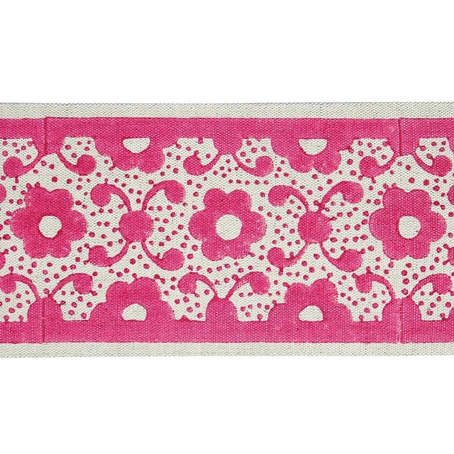 Schumacher Pink Brinda Hand Blocked Tape