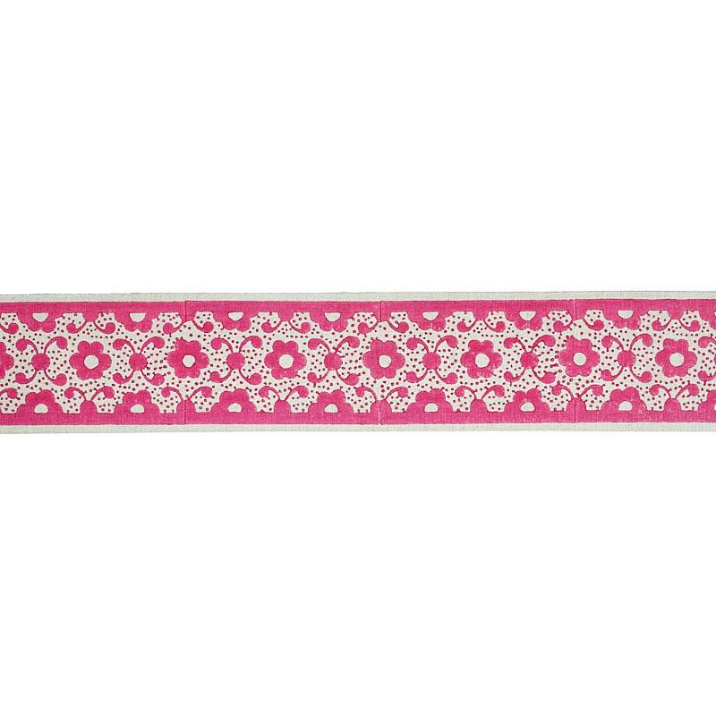 Schumacher Pink Brinda Hand Blocked Tape
