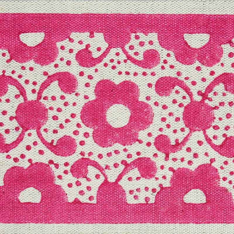 Schumacher Pink Brinda Hand Blocked Tape