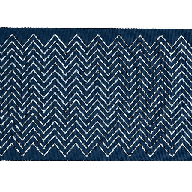 Schumacher Indigo Leora Hand Blocked Tape