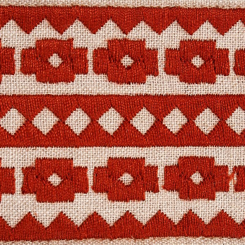 Schumacher Talitha Tape Terracotta On Natural Trim