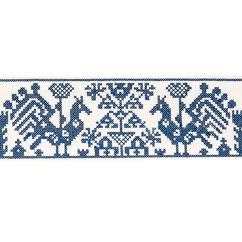 Schumacher Navy Tarpan Embroidered Tape