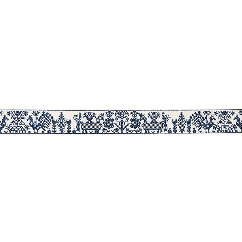 Schumacher Navy Tarpan Embroidered Tape