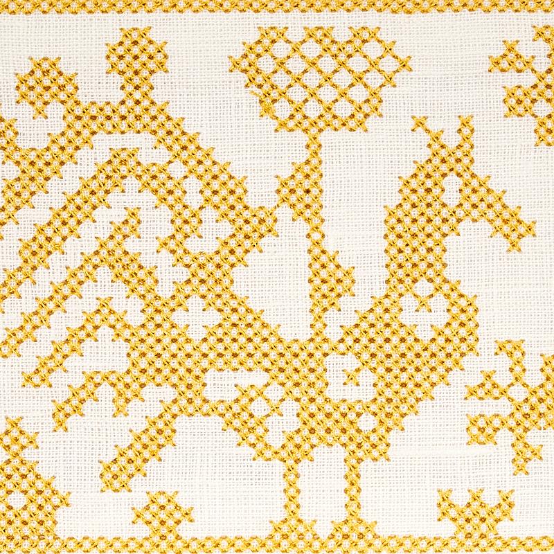 Schumacher Tarpan Embroidered Tape Yellow Trim