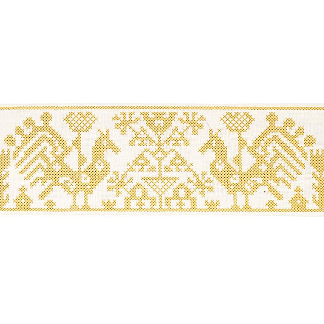 Schumacher Yellow Tarpan Embroidered Tape