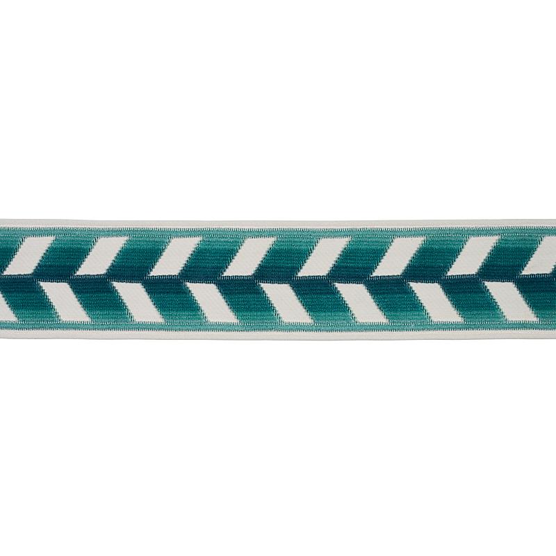 Schumacher Peacock Chevron Strie Velvet Tape