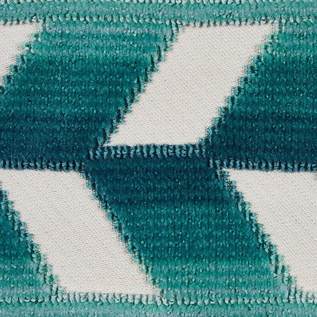 Schumacher Peacock Chevron Strie Velvet Tape