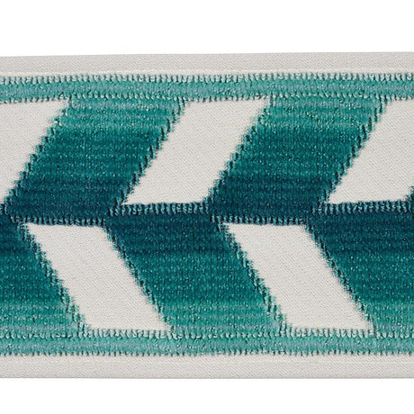 Schumacher Peacock Chevron Strie Velvet Tape