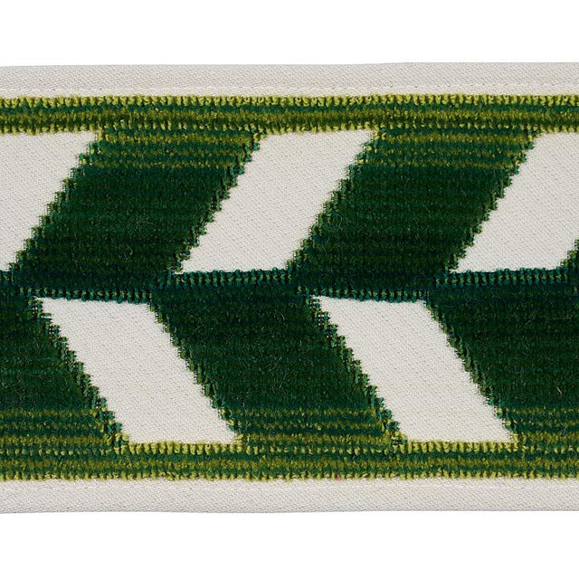 Schumacher Emerald Chevron Strie Velvet Tape
