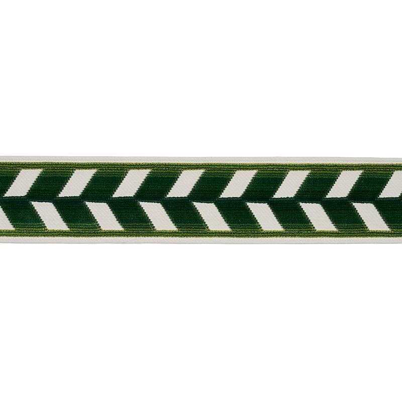 Schumacher Emerald Chevron Strie Velvet Tape