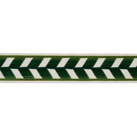 Schumacher Emerald Chevron Strie Velvet Tape