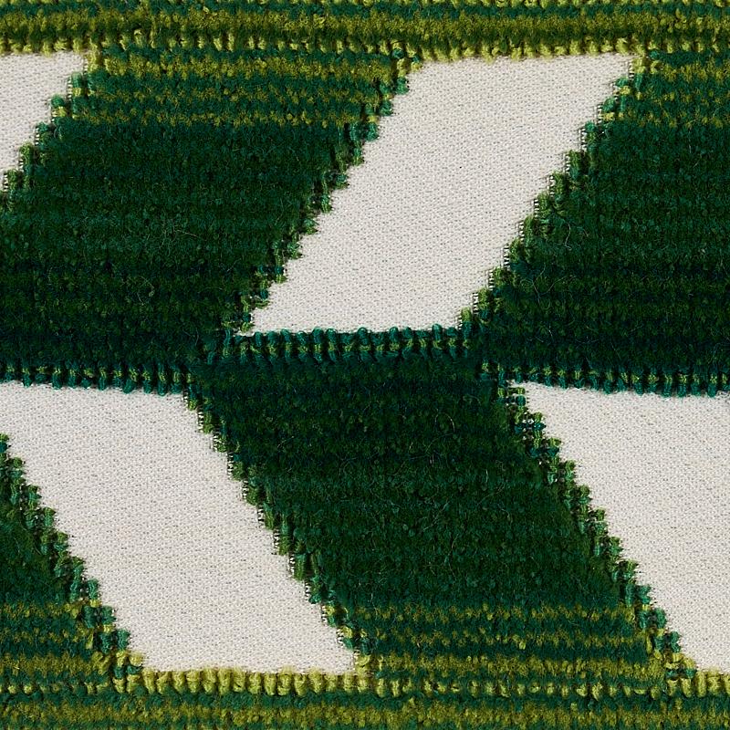 Schumacher Chevron Strie Velvet Tape Emerald Trim