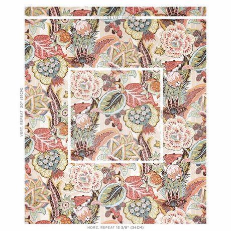 Schumacher Zanzibar Linen Print Pink Fabric
