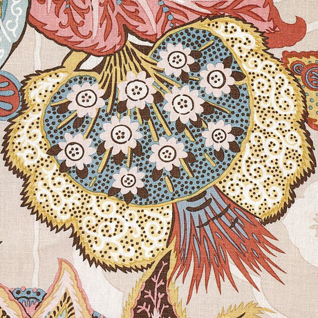 Schumacher Zanzibar Linen Print Pink Fabric