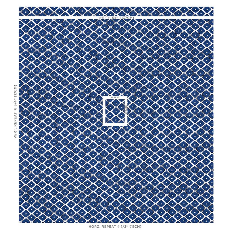 Schumacher Ziggurat Blue Fabric