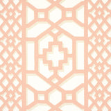 Schumacher Zanzibar Trellis Coral Fabric