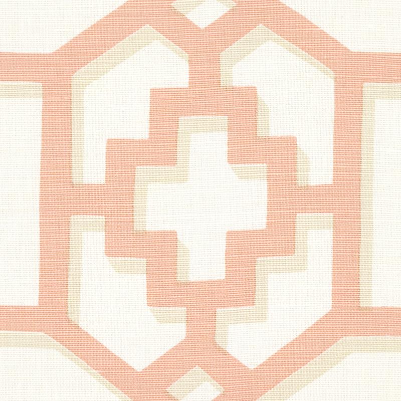 Schumacher Zanzibar Trellis Coral Fabric