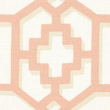 Schumacher Zanzibar Trellis Coral Fabric