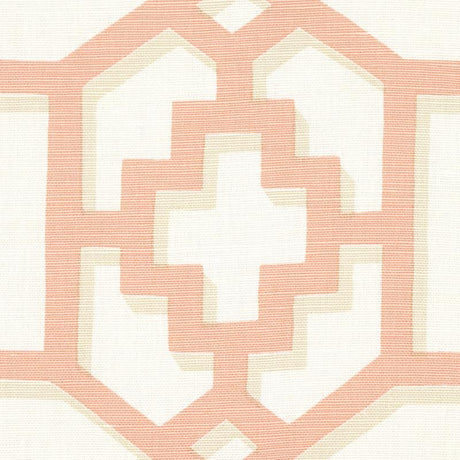 Schumacher Zanzibar Trellis Coral Fabric
