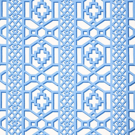 Schumacher Zanzibar Trellis Blue Fabric