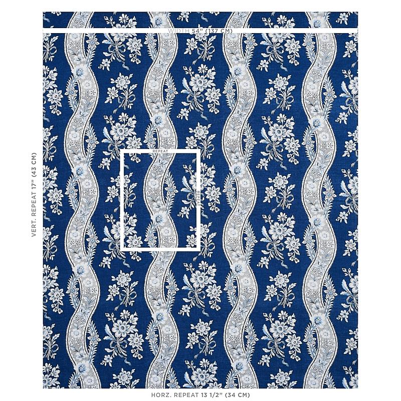 Schumacher Le Castellet Indigo Fabric