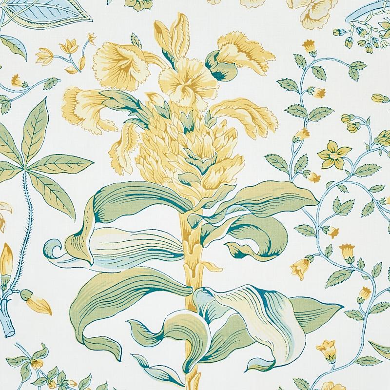 Schumacher Pomegranate Botanical Citron Fabric