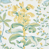 Schumacher Pomegranate Botanical Citron Fabric