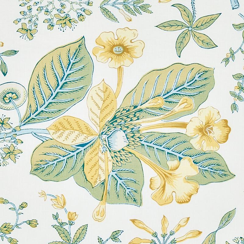 Schumacher Pomegranate Botanical Citron Fabric
