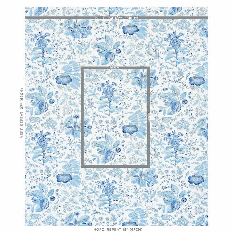 Schumacher Pomegranate Botanical Blue Fabric