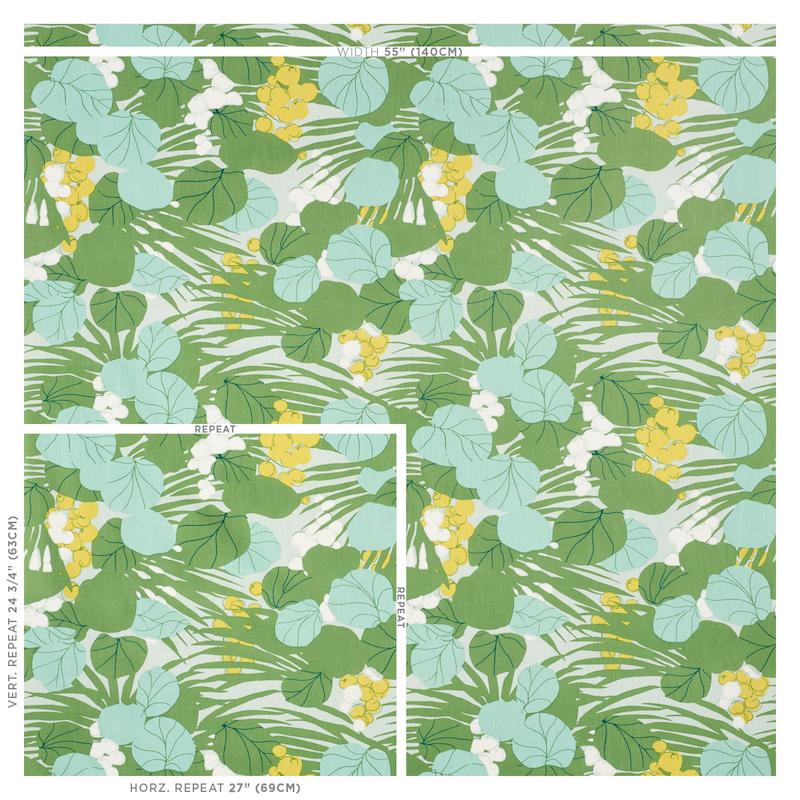 Schumacher Sea Grapes Palm Fabric