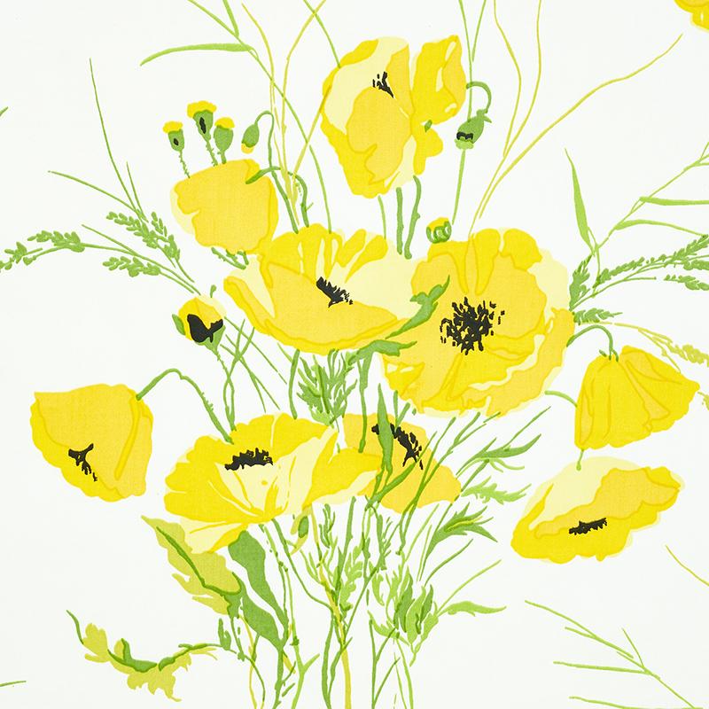 Schumacher Joni Chintz Yellow Fabric