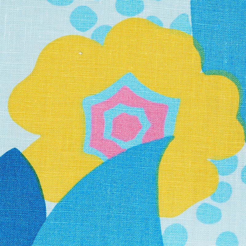 Schumacher Anita Sky & Red Fabric