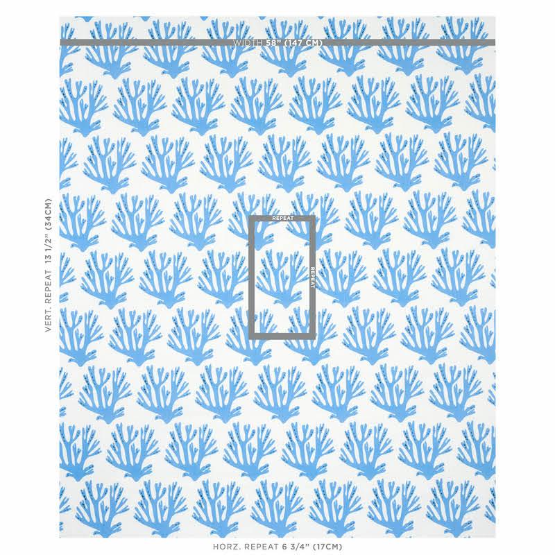 Schumacher Coral Blue Fabric
