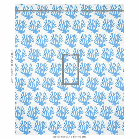 Schumacher Coral Blue Fabric