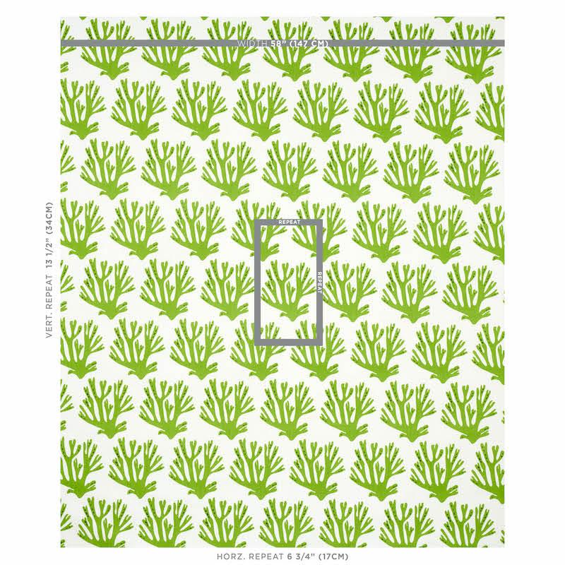 Schumacher Coral Green Fabric