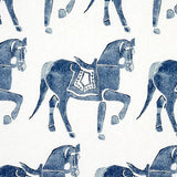 Schumacher Marwari Horse Navy Fabric