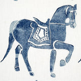Schumacher Marwari Horse Navy Fabric