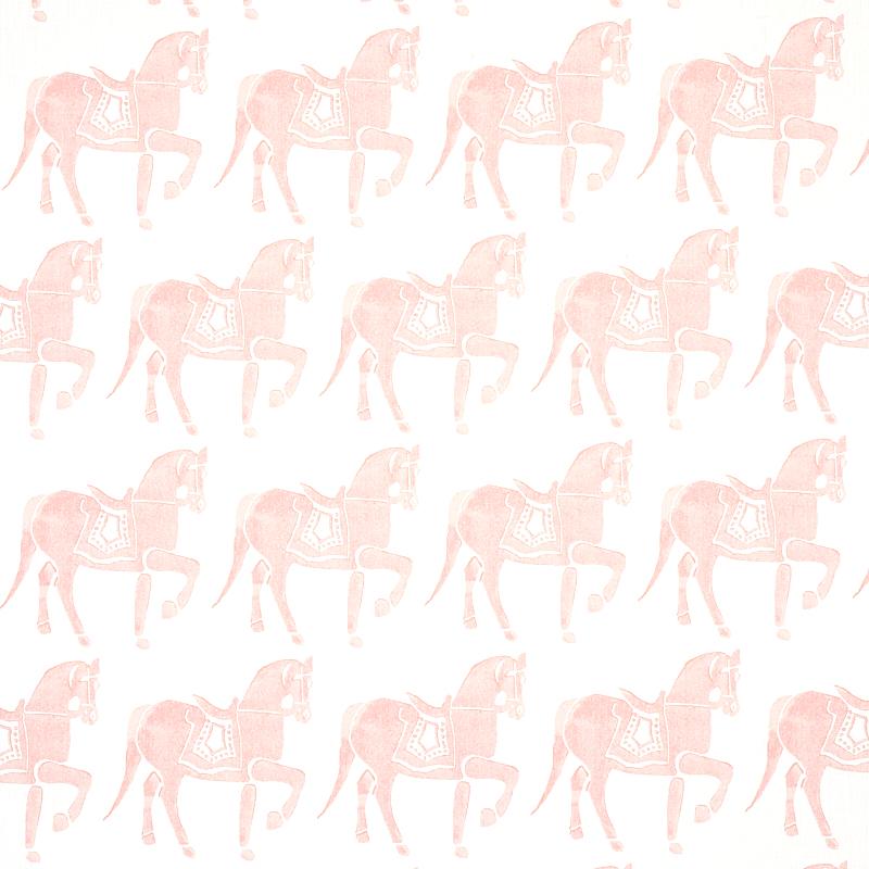 Schumacher Marwari Horse Pink Fabric