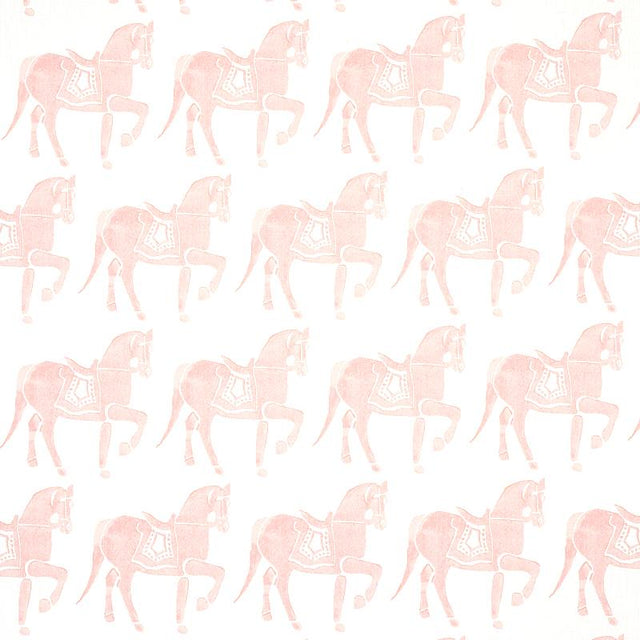 Schumacher Marwari Horse Pink Fabric