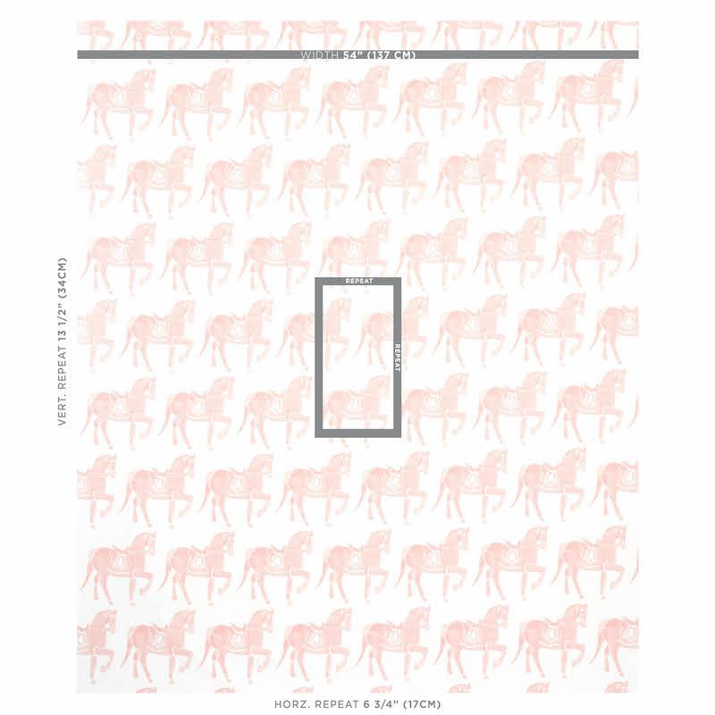 Schumacher Marwari Horse Pink Fabric